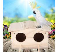 EBTOOLS Birgin de Bois pour Perroquets et Hirondelles - Conception de Cabane en Rondins Mignonne avec Ventilation et Configuration Facile - Lovers de la Nature