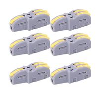 EBTOOLS Bloc de Borne Rapide de 20pcs dans Un Connecteur de Fil 2 Pc Splitter de Type de Câblage en Forme de Connecteur en T Splitter SPLF12A pour Les Connexions Rapides et Les Connexions (Yellow)
