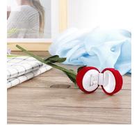 EBTOOLS Boîte à bagues de mariage Conteneur de boîte de rangement pour bague de mariage en forme de fleur rose à la mode pour