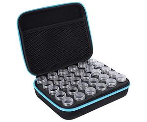 EBTOOLS Boîte de rangement de perceuse pour décoration d'ongles, 30 pièces Boîte de rangement de peinture de diamant Design valise pour outils de fournitures de peinture, 22 *(bleu)