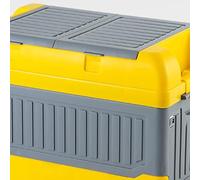 EBTOOLS Boîte de Rangement de Voitures Multi-Compartiments Pliable avec Sac - Solution élégante et Organisationnelle en Jaune et Gris (Jaune Gris)