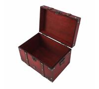 EBTOOLS Boîte de Rangement en Bois Vintage avec Verrouillage codé - Coffre au Trésor Décoratif Multifonctionnel pour Bijoux et Plus, Gris Antique (Verrouillage codé Rouge)