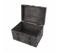 EBTOOLS Boîte de Rangement en Bois Vintage avec Verrouillage codé - Coffre au Trésor Décoratif Multifonctionnel pour Bijoux et Plus, Gris Antique (Verrouillage codé Gris)