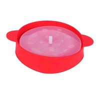 EBTOOLS Bol de Fabricant de Pop-corn en Silicone Pliant avec Couvercle et Poignée, Accessoire de Cuisine pour -ondes, Four et Lave-vaisselle (Avec des poignées - Nouveau rouge)