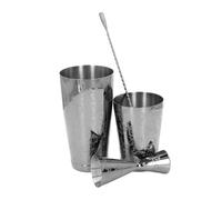 EBTOOLS Boston Vintage Print Set - Multifonctional 304 Outils de Barman en Acier Inoxydable pour Barre (B)
