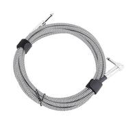 EBTOOLS Câble de Guitare de 6,5 Mm Angle Droit au Connecteur Droit avec Réduction du Bruit et Conception en Nylon, Longueur, pour les Musiciens et les Cadeaux (Dot noir de ligne blanche)