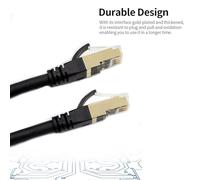 EBTOOLS Câble Ethernet Cat8 40 Gops Câble à Haut Débit 2000 MHz/Interface RJ45 Torsatée à Blindage/Gold, 15M (#3)