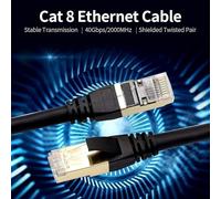 EBTOOLS Câble Ethernet Cat8 40 Gops Câble à Haut Débit 2000 MHz/Interface RJ45 Torsatée à Blindage/Gold, 15M (#5)
