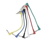EBTOOLS Câbles de Pédale d'effet de Guitare 21 Cm coloré avec Angle Droit/Bouchons de 4 Pouces, 6pcs / Pack, stabilité élevée et qualité