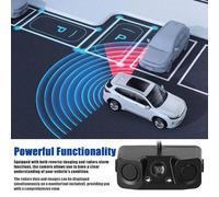 EBTOOLS Caméra de Recul 3 en Deux Radars, Basse Lumière Haute Définition et Système d'avertissement Sonore pour Inverser la sécurité (Caméra 2 en 1)