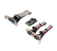 EBTOOLS Carte d'extension PCIE Combo 6 Gbit/S avec 2 Ports Série RS232 et Port Parallèle PIN pour Le Bureau et l'intégration du Serveur