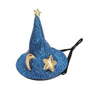 EBTOOLS Chapeau de Hamster avec Lune et Motif étoile pour les Petits Animaux - Sangle de Menton Chapeaux Top pour les Tortues, les Lézards et les Geckos - Bleu (BLUE)