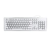 EBTOOLS Clavier Mécanique de Jeu Filaire Rétro avec 104 Touches Cliquables, Lumières Mixtes et Conception Ergonomique pour Le Confort, (White)