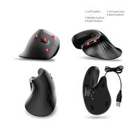 EBTOOLS Conception Ergonomique Rechargeable Verticale avec 6 Boutons et Silencieux pour Office & Gaming - Compatible avec // (Filaire)