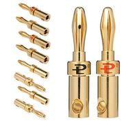EBTOOLS Connecteurs de Bouchons de Bananier Plaqués en or Premium 24k pour le Câble de Haut-parleur de l'amplificateur Vidéo de Haute qualité (5 paires)