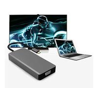 EBTOOLS Convertisseur Multifonction de Type C avec VGA, 3 Ports USB 3.0 pour la Sortie Vidéo HD 4K, Idéal pour et Matebook