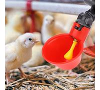 EBTOOLS Dispensateur d'oiseau de Volaille Automatique 10pcs avec Une Installation Facile pour Les Poulets et Les Oiseaux (Tube Semi-Circulaire de 4 Points Petit Bol Rouge)