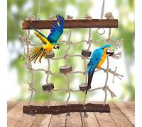 EBTOOLS Échelle d'escalade de Corde de Chanvre en Bois pour Oiseaux - Jouet Amusant et Sûr pour Les Perroquets, Les Perruches et Les Petits Oiseaux