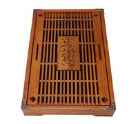 EBTOOLS Élégant Ensemble de Table de thé Gongfu avec Plateau en Bois de Grande capacité pour le Drainage du thé sans Effort et l'utilisation de la Fermeture (Orange et jaune)
