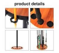 EBTOOLS Élégant Support de Canne à Pêche en Bois pour jusqu'à 15 Tiges de Pêche unité de Rangement
