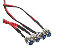 EBTOOLS Elerose pour led indicator light 12v 4 Témoins Lumineux de Tableau de Bord de Panneau de LED de 12v 8mm LED pour des Voitures, des Bateaux, des Camions, Van(Bleu)