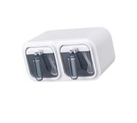 EBTOOLS Ensemble de Boîtes à épices Murales Auto-adhésives - 3 Compartiments en Plastique pour une Cuisine et 32x11x11cm (2 compartiments)