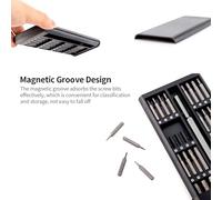EBTOOLS Ensemble de Tournevis 63 en Stockage Magnétique, Poignée Ergonomique pour Ordinateur Portable, Téléphone Mobile, Réparation de Montre - Outil Compact et Portable (63pcs)