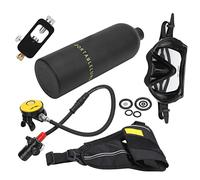 EBTOOLS Ensemble Dideep 1L - équipement de Plongée Léger avec Vanne de Reniflard, Lunettes et Adaptateur pour Une Exploration Facile Jaune (Black)