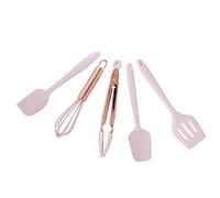 EBTOOLS Ensemble d'ustensiles de Cuisine en Silicone 5pcs - Chauffer les Outils de Cuisson sans Glissement avec Conception de Trou Suspendue pour un Stockage Facile et