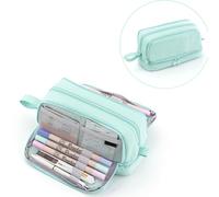 EBTOOLS Étui à Crayon Mignon de Grande capacité avec Fermeture à Glissière Facile à Multicouche pour le Stockage de Bureau d'école Élèves et Artistes Idéaux (GREEN)