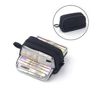 EBTOOLS Étui à Crayon Mignon de Grande capacité avec Fermeture à Glissière Facile à Multicouche pour le Stockage de Bureau d'école Élèves et Artistes Idéaux (BLACK)