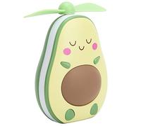 EBTOOLS Éventail USB Mignon avec LED Night Light & Makeup Mirror - Accessoire de Refroidissement à Main Rechargeable pour le Bureau et sur le Pouce (Ventilateur de fruits)