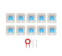 EBTOOLS Interrupteurs de Clavier Mécanique Bleu 10pcs avec Structure Exquise, Installation Facile et Matériau ABS pour Le Remplacement du Bricolage (Modèle résistant à la poussière)