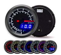 EBTOOLS Jauge de Rapport Air/Carburant AFR pour Voiture - 2.5in 12V avec Pointeur d'Affichage et Réglage d'Avertissement