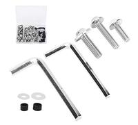 EBTOOLS Kit de Boulon de Carénage de Moto 158 Pièces/ensemble Vis de Carénage Universel Kit de Clé à Joint Kit de Boulon de Carénage de Pare-brise de Moto(Argent)
