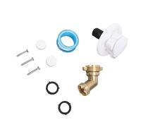 EBTOOLS Kit d'entrée de Remplissage en Laiton 10pcs avec Connecteur de Tuyau de Coude et Soupape de Reflux pour Les Camping-Cars (45°)