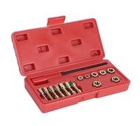 EBTOOLS Kit d'Outils de Réparation de Fils de 15 Pièces avec Décès et Robinets de Rethread, Outils à Main en Acier en Carbone pour l'automobile et à Usage Domestique