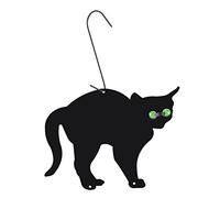 EBTOOLS Lot de 3 Chats en Métal Dissuasifs pour Protection du Jardin Chat Décoratif Effrayant avec Yeux Verts Idéal pour Contre Les Oiseaux Rongeurs Noir