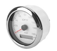 EBTOOLS Merdeur de Vitesse de 3,3 Pouces 0-160 Mph/H Backlight Gauge IP67 pour Voiture RV Boat Yacht et Convivial (White)
