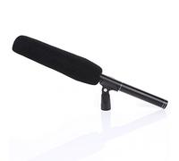 EBTOOLS Microphone de Condenseur Super Unidirectionnel pour Les Interviews avec des Options de Vent et de Double Clamp/Holder - Câble 5m Inclus