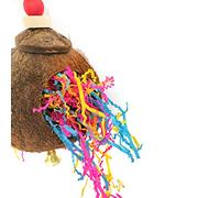 EBTOOLS Oiseau de Coque à Noix de Coco Mât de Jouet de l'escalade Mordant Le Soulagement du Stress Amusant pour Les Perroquets et Les Petits Oiseaux
