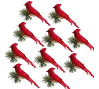 EBTOOLS Ornements D'arbres de Noël de 10 Pièces D Bird Red avec des Branches de Pin - Décor de Vacances Ique pour Les Appartements et Les Maisons
