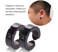 EBTOOLS Paire élégant en Acier Inoxydable Clips de Boucles d'oreilles Bijoux avec élégant (noir brillant)