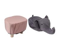 EBTOOLS Pares d'éléphants Mignons en Forme d'éléphant - Slip, Confortable et Tabourets Polyvalents pour Les Chambres, Gris foncé (Gris foncé)