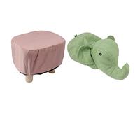 EBTOOLS Pares d'éléphants Mignons en Forme d'éléphant - Slip, Confortable et Tabourets Polyvalents pour Les Chambres, Gris foncé (Green)