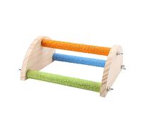 EBTOOLS Perche d'oiseau en Bois Jouet Stand pour Les Perruches, Les Caloches, Les Pacaws et Les Gris Africains - Exercice de Pieds en sécurité et Engageant (Style Transparent à moitié Rond)