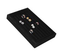 EBTOOLS Plateau d'affichage en Bois Rouge élégant avec Boîtier de Support de Bijoux à 7 Emplacements pour la Maison et l'utilisation de la Boutique (Black)