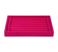 EBTOOLS Plateau d'affichage en Bois Rouge élégant avec Boîtier de Support de Bijoux à 7 Emplacements pour la Maison et l'utilisation de la Boutique (Rose Rouge)