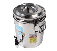 EBTOOLS Pode à Soupe Isolée 10L avec Robinet, Distributeur de Boissons en Acier Inoxydable avec Couvercle de Boucle et Poignée Facile pour les Restaurants