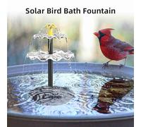 EBTOOLS Pompe de Fontaine Solaire 2,5 W avec 9 Buses - Caractéristiques pour les Bains d'oiseaux, les Jardins et les Espaces Extérieurs (BSV-SP006L)
